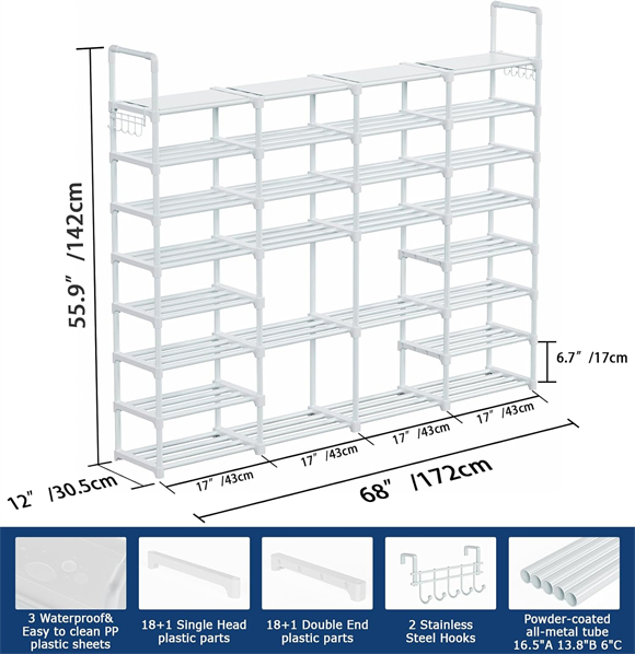 Shoe rack without cover